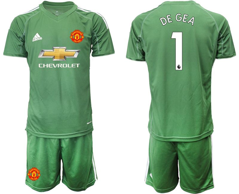 Men 2020-2021 club Manchester United army green goalkeeper #1 Soccer Jerseys